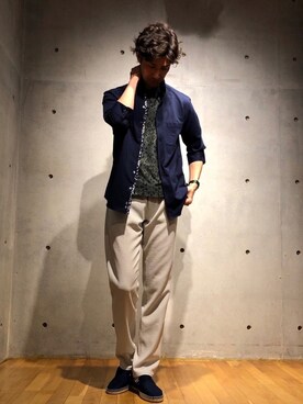「アイテム（シューズ、ブルー系）」を使った、2ndbmさん（メンズ・174cm）の春コーディネート