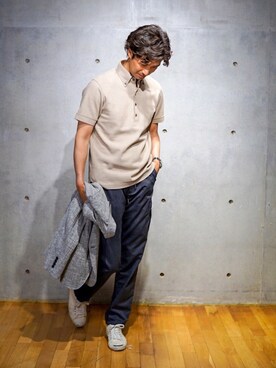 「アイテム（ポロシャツ）」を使った、2ndbmさん（メンズ・174cm）の春コーディネート