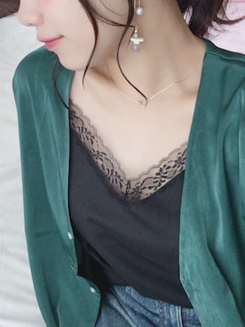 「Ungrid（アングリッド）のカットオフワイドデニム（デニムパンツ）」を使った、むねもんさっこさん（レディース・164cm）の秋コーディネート