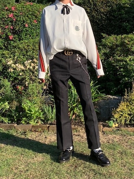 「韓国好きな人と繋がりたい」｜「アイテム（財布/小物）」を使った、あずさん（メンズ・173cm）の春コーディネート