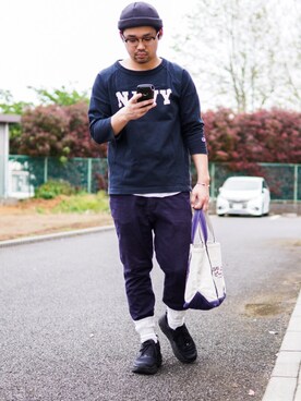 「アイテム（ニットキャップ/ビーニー）」を使った、Naomiyo_____さん（メンズ・169cm・20代）の春コーディネート