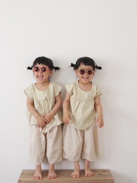 「Birthday（バースデイ）のアイテム（Tシャツ/カットソー、グリーン系）」を使った、ユズ　アンさん（キッズ・100cm）の夏コーディネート