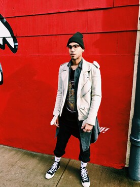 「BLK DNM（ブラックデニム）のアイテム（その他アウター）」を使った、PeteySanPedroさん（メンズ・178cm）の冬コーディネート
