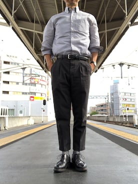 「ツータックパンツ」｜Paulさん（メンズ・171cm）の秋コーディネート