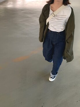 「ANATOMICA（アナトミカ）の【ANATOMICA】別注 618 MARILYN 13oz（デニムパンツ）」を使った、ayumiさん（レディース・158cm）の春コーディネート