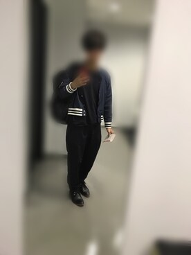 「Champion（チャンピオン）のアイテム（MA-1）」を使った、じゅんさん（メンズ・172cm）の秋コーディネート