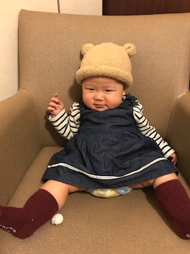 YUZ◡̈⋆*さん（キッズ・60cm）の冬コーディネート