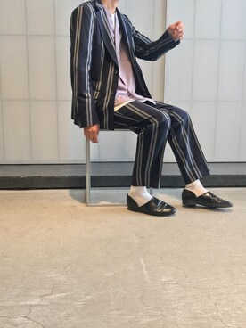 「ラベンダー」｜「アイテム（スリッポン）」を使った、LEOさん（メンズ・178cm）の春コーディネート