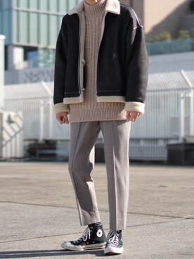 United Tokyo ユナイテッドトウキョウ のムートンコートを使ったメンズ人気ファッションコーディネート Wear