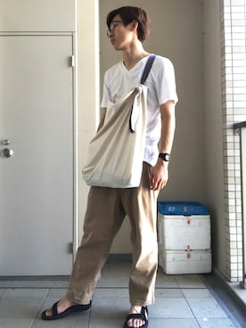 「SHIPS JET BLUE（シップスジェットブルー）のアイテム（バッグ）」を使った、KAITOさん（メンズ・177cm）の夏コーディネート