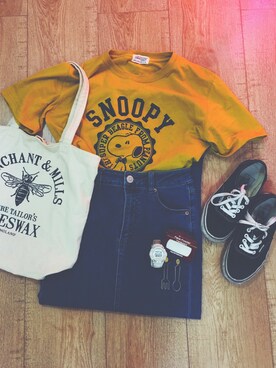 「MOUSSY（マウジー）のアイテム（デニムパンツ、ブルー系）」を使った、ナオコさん（レディース・159cm）の春コーディネート