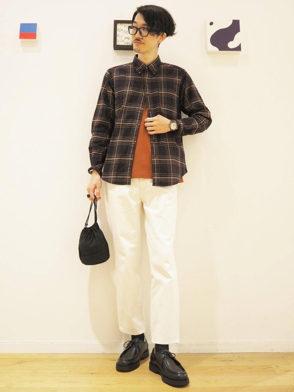 「大人カジュアル、casual、Denim styling、スタイリングのアクセントに活躍する柄シャツ、over180、秋におすすめシャツ＆ブラウス スタイル」｜「green label relaxingの[ シックストックス ] CM ★ CHICSTOCKS LINE ソックス（ソックス/靴下、ブラック系）」を使った、ナカゴミさん（メンズ・184cm）の秋コーディネートの1枚目の写真
