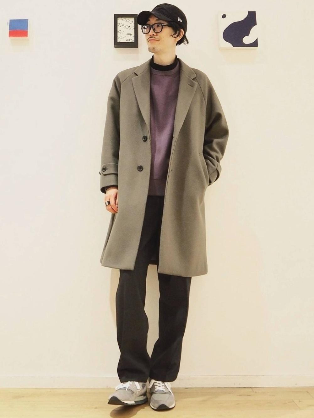 「大人カジュアル、casual、くすみカラー、一押しのアウタースタイル」｜「green label relaxingのCM FAbRICA メルトン チェスター コート # （チェスターコート、グリーン系）」を使った、ナカゴミさん（メンズ・184cm）の秋コーディネートの1枚目の写真