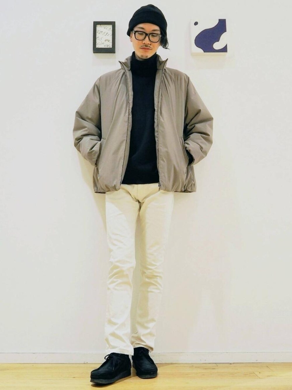 「大人カジュアル、casual、RELAX、くすみカラー、一押しのアウタースタイル」｜「green label relaxingのSC GLR LOW ニットキャップ（ニットキャップ/ビーニー、ブラック系）」を使った、ナカゴミさん（メンズ・184cm）の秋コーディネートの1枚目の写真