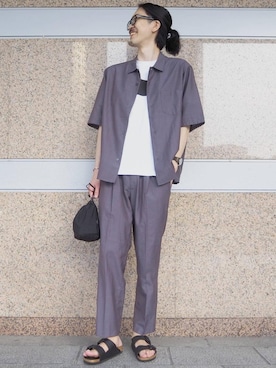 「CHUMS（チャムス）のアイテム（Tシャツ/カットソー）」を使った、ナカゴミさん（メンズ・184cm）の夏コーディネート