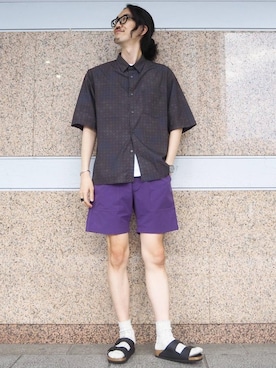 「☆柄シャツ」｜ナカゴミさん（メンズ・184cm）の夏コーディネート
