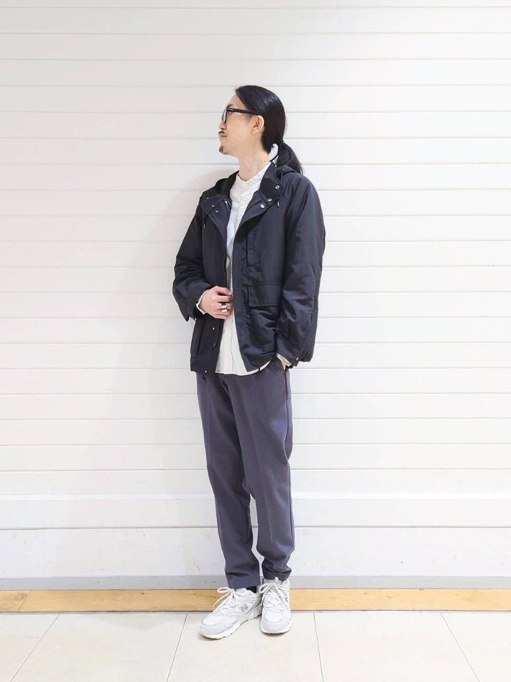 「アウター、リラックス、シャツ/ブラウス、ベーシック/トラッド、ぱんつ、□Mお悩み別 / ほっそり」｜「green label relaxingの＜green label relaxing＞ オルマイパンツ 裏起毛 ストレッチ イージー仕様（その他パンツ、グリーン系）」を使った、ナカゴミさん（メンズ・184cm）の秋コーディネートの1枚目の写真