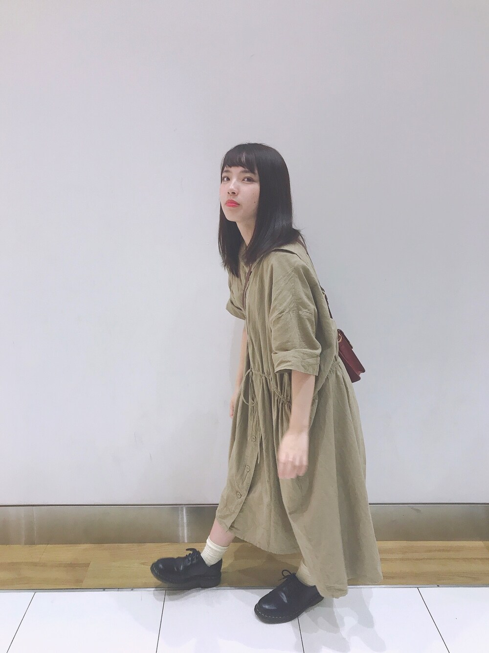 「ワンピース、ブラウンコーデ、SM2、Cartier、低身長コーデ、154cm、シャツワンピ、私の休日スタイル」｜「SM2のアイテム（ワンピース/ドレス、ベージュ系）」を使った、minnさん（レディース・155cm）の夏コーディネートの1枚目の写真