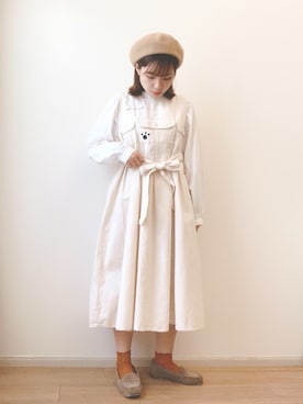 「ナチュラルスタイル」｜「アイテム（モカシン/デッキシューズ）」を使った、minnさん（レディース・154cm）の秋コーディネート