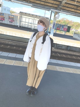 「moitytto」｜「アイテム（ブルゾン）」を使った、minnさん（レディース・154cm）の冬コーディネート