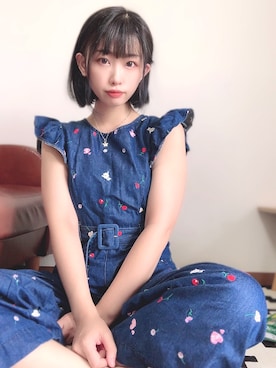 「Candy Stripper」｜「アイテム（オールインワン・サロペット）」を使った、ずんさん（レディース・158cm）の秋コーディネート