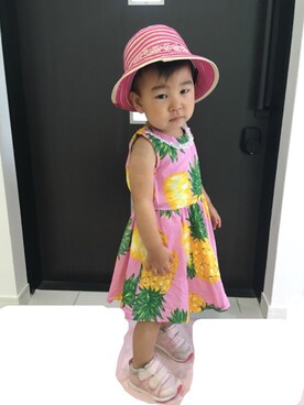 「RAGMART（ラグマート）のアイテム（帽子）」を使った、Mariko さん（キッズ・80cm）の夏コーディネート