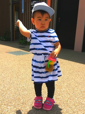 「H&M（エイチ・アンド・エム）のアイテム（キャップ、ブルー系）」を使った、Mariko さん（レディース）の夏コーディネート