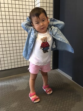 「POLO RALPH LAUREN CHILDRENSWEAR（ポロ ラルフ ローレン チルドレンズウェア）のアイテム（Tシャツ/カットソー、ホワイト系）」を使った、Mariko さん（レディース）の夏コーディネート