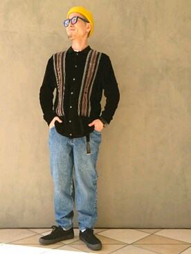 「Steven Alan（スティーブンアラン）のアイテム（ニットキャップ/ビーニー）」を使った、D.nakamuraさん（メンズ・170cm）の冬コーディネート