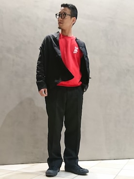 「N.HOOLYWOOD」｜「アイテム（スウェット）」を使った、D.nakamuraさん（メンズ・170cm）の春コーディネート