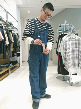 「UNUSED」｜「アイテム（サロペット/オーバーオール）」を使った、D.nakamuraさん（メンズ・170cm）の春コーディネート