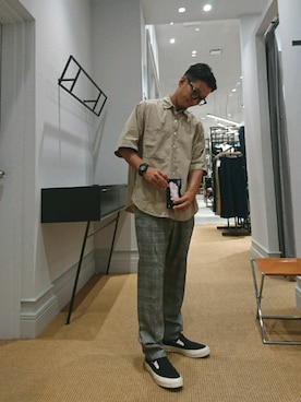 「AURALEE」｜D.nakamuraさん（メンズ・170cm）の夏コーディネート