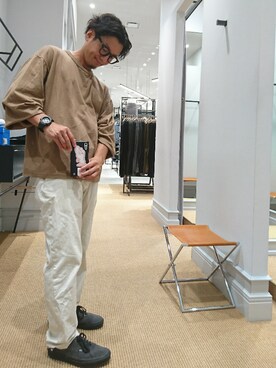 「SOFFE（ソフィー）のアイテム（Tシャツ/カットソー）」を使った、D.nakamuraさん（メンズ・170cm）の秋コーディネート