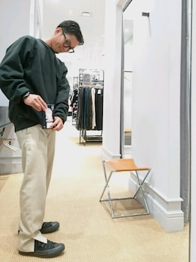「N.HOOLYWOOD」｜「アイテム（スウェット）」を使った、D.nakamuraさん（メンズ・170cm）の秋コーディネート