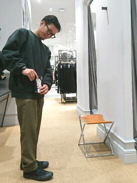 「N.HOOLYWOOD」｜「アイテム（スウェット）」を使った、D.nakamuraさん（メンズ・170cm）の秋コーディネート