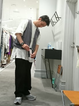 「VAINL ARCHIVE（ヴァイナルアーカイブ）のアイテム（Tシャツ/カットソー）」を使った、D.nakamuraさん（メンズ・170cm）の夏コーディネート