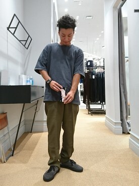 「VAINL ARCHIVE（ヴァイナルアーカイブ）のアイテム（Tシャツ/カットソー）」を使った、D.nakamuraさん（メンズ・170cm）の夏コーディネート