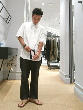 「カットオフ」｜「アイテム（サンダル）」を使った、D.nakamuraさん（メンズ・170cm）の夏コーディネート