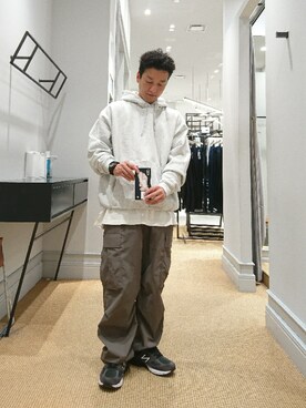 「VAINL ARCHIVE（ヴァイナルアーカイブ）のアイテム（Tシャツ/カットソー）」を使った、D.nakamuraさん（メンズ・170cm）の冬コーディネート
