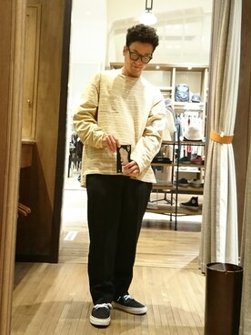 「YSTRDY's TMRRW（イエスタデイズトゥモロー）のアイテム（トップス）」を使った、D.nakamuraさん（メンズ・170cm）の春コーディネート