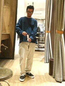 「YSTRDY's TMRRW（イエスタデイズトゥモロー）のアイテム（トップス）」を使った、D.nakamuraさん（メンズ・170cm）の春コーディネート