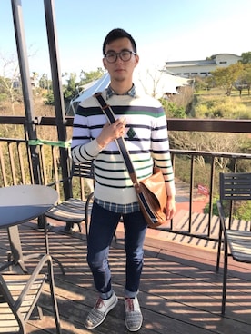 「5（ファイブ）のアイテム（パンツ）」を使った、wen wenさん（メンズ・172cm）の冬コーディネート