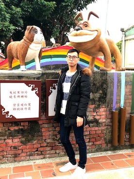 「5（ファイブ）のアイテム（パンツ）」を使った、wen wenさん（メンズ・172cm）の冬コーディネート