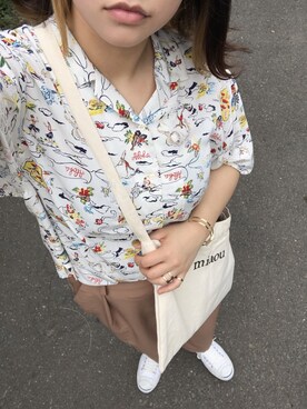 「CONVERSE（コンバース）のCONVERSE コンバース ジャック パーセル / JACK PURCEL（スニーカー）」を使った、アヒルさん（レディース・165cm）の夏コーディネート