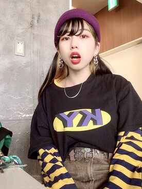 「バンT」｜「アイテム（帽子）」を使った、マンモスコスモスさん（レディース・151cm）の秋コーディネート