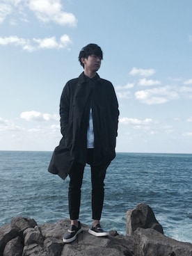 「アイテム（ステンカラーコート）」を使った、sonecchiさん（メンズ・168cm・10代）の春コーディネート