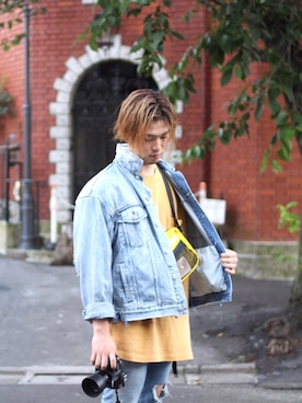 「KSUBI（スビ）のアイテム（ジャケット/アウター）」を使った、ko-ya さん（メンズ・180cm）の夏コーディネート