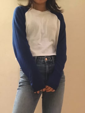 「foever21のアイテム（トップス、ホワイト系）」を使った、Ꭱさん（レディース）の秋コーディネート