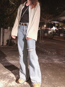 「MCM（エムシーエム）のアイテム（Belt、ブラック系）」を使った、黃以葯さん（レディース・155cm）の夏コーディネート