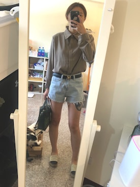 「MCM（エムシーエム）のアイテム（Belt、ブラック系）」を使った、黃以葯さん（レディース・155cm）の夏コーディネート